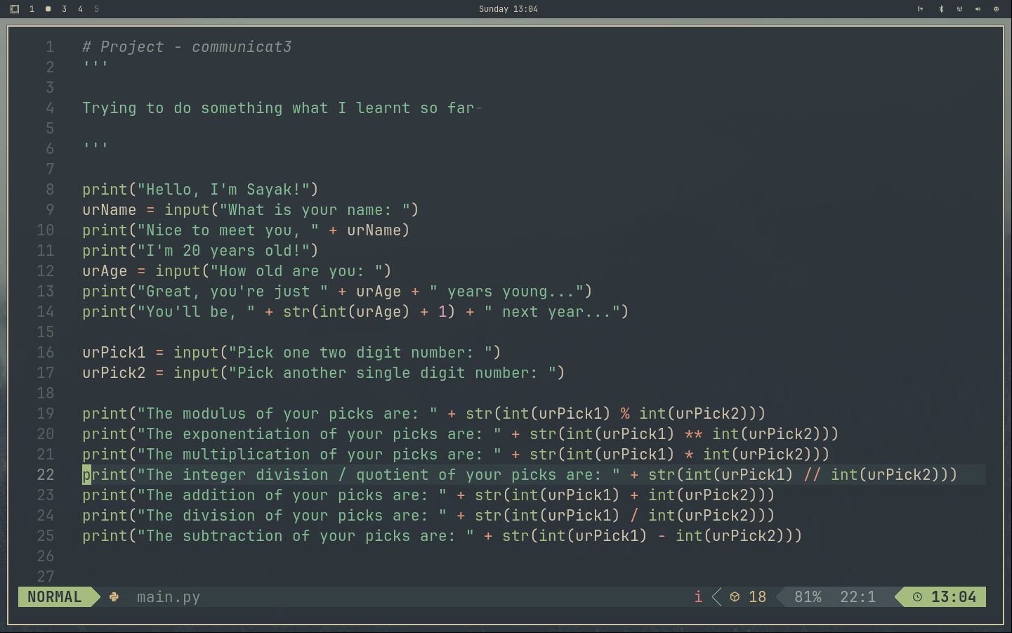 First lines of code